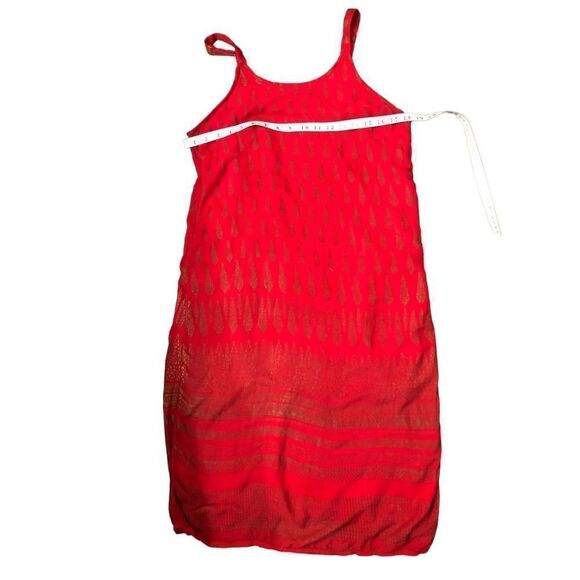 Lapogee Worldover red and gold shift dress with Indian pattern - Picture 8 of 11